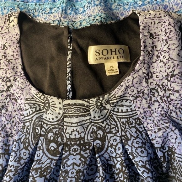 VINTAGE 90’s SOHO APPAREL LIMITED FLOWY BOHO DRESS PETITE LARGE - Picture 2 of 5